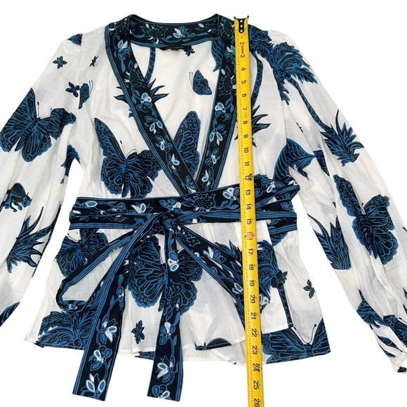 GORGEOUS banana republic balloon sleeve butterfly print top size Small - Picture 4 of 6